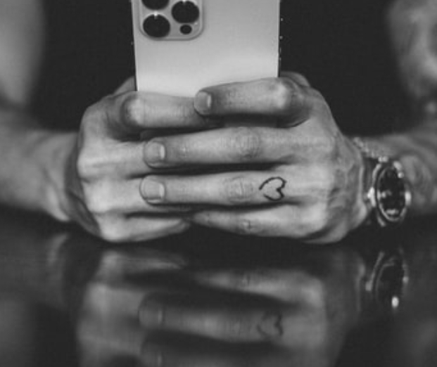 holding phone